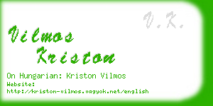 vilmos kriston business card